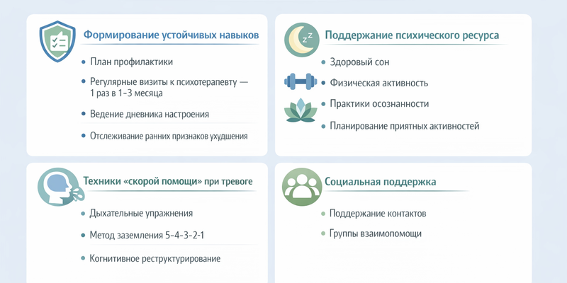 Инфографика про профилактику рецидивов после лечения